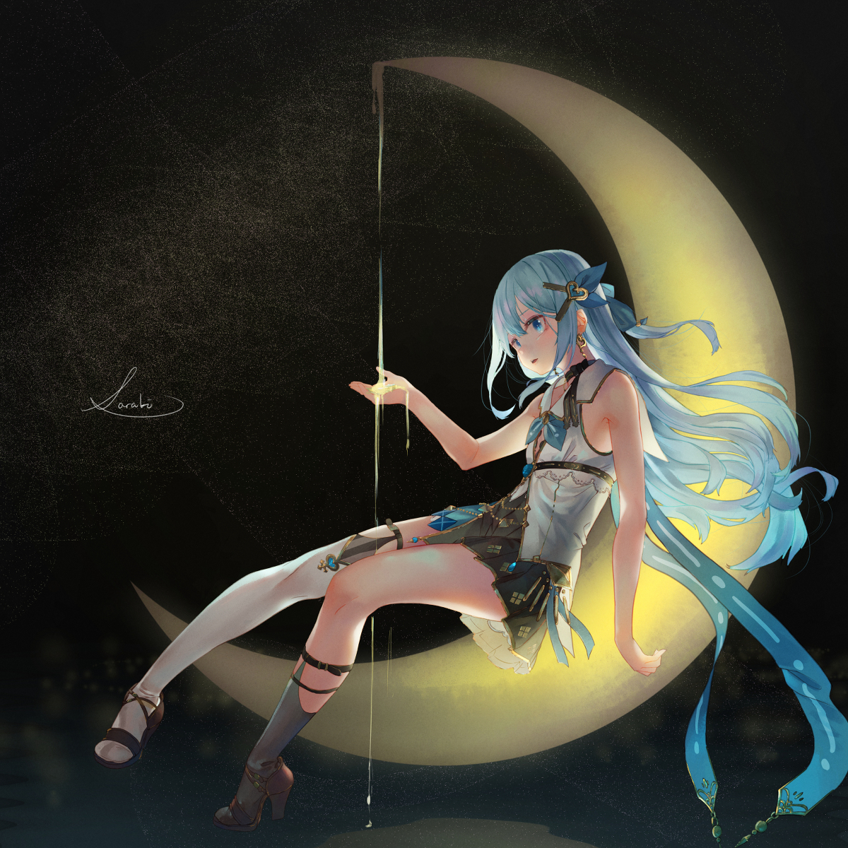 This is a pixiv picture whose title is 月の涙.