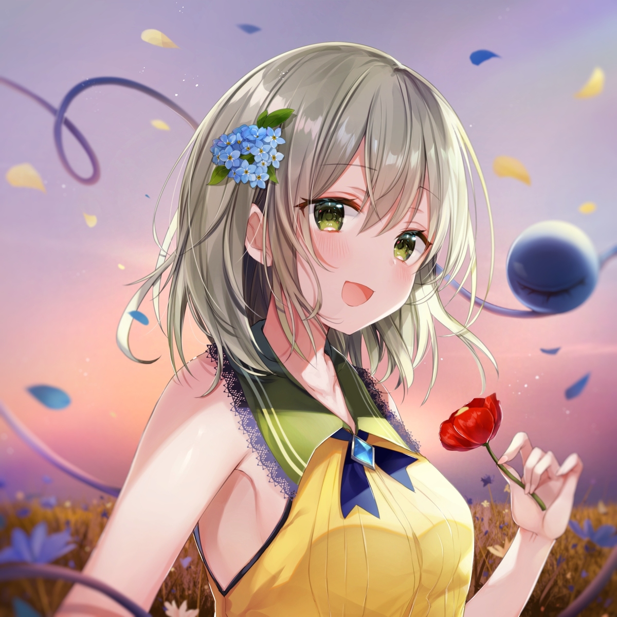 This is a pixiv picture whose title is 二人ぼっち.