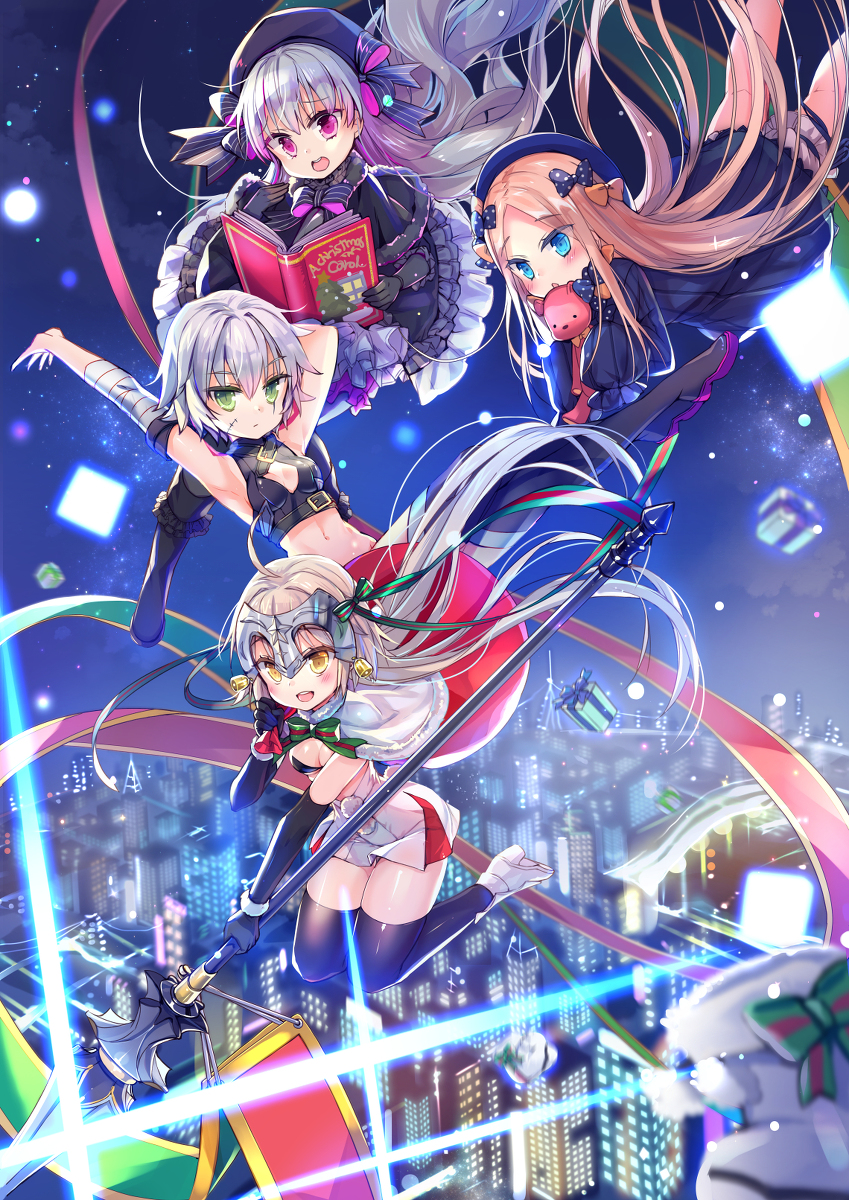 This is a pixiv picture whose title is 夜空を飛んで.
