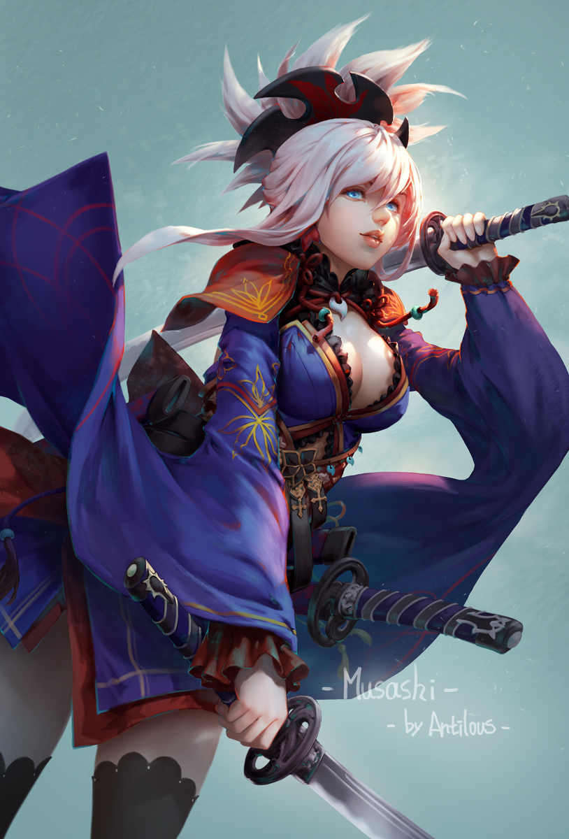 This is a pixiv picture whose title is FGO Musashi.