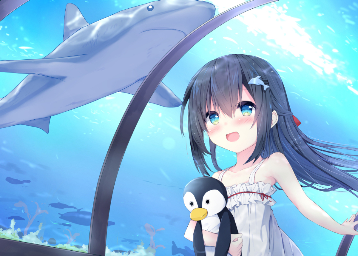 This is a pixiv picture whose title is 水族館.