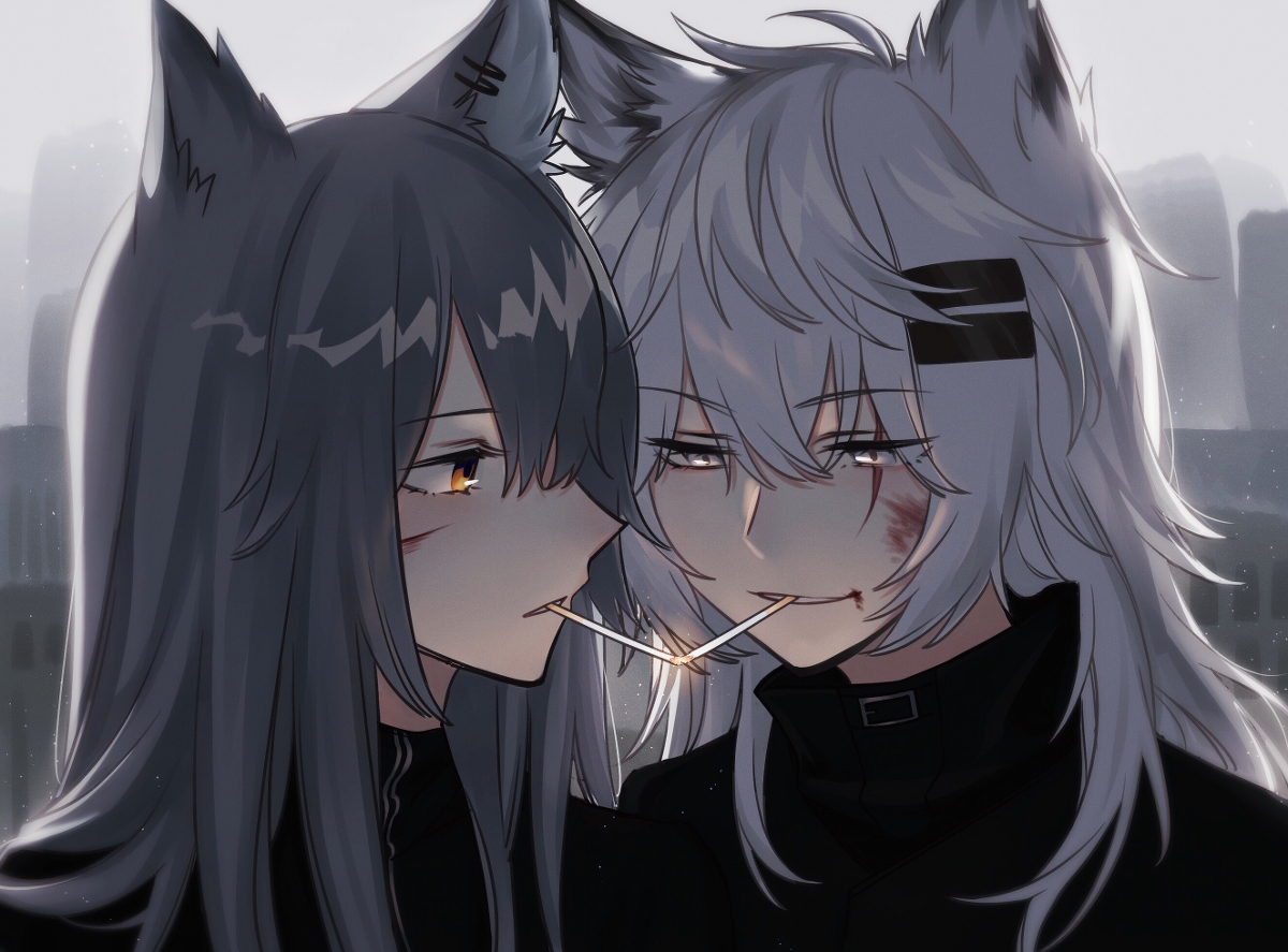 This is a pixiv picture whose title is 🚢🐺🐺.