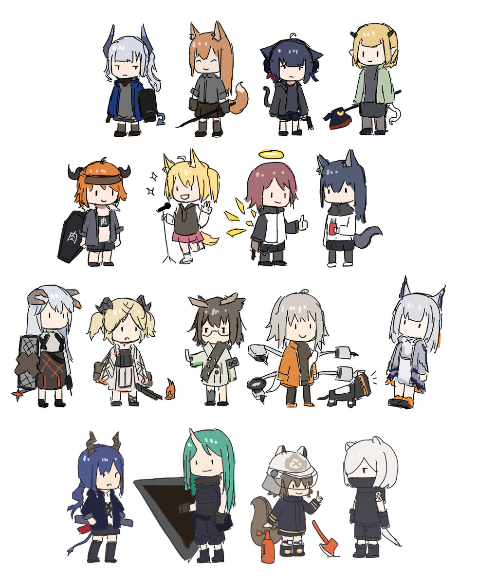 This is a pixiv picture whose title is 明日方舟沙雕小人.