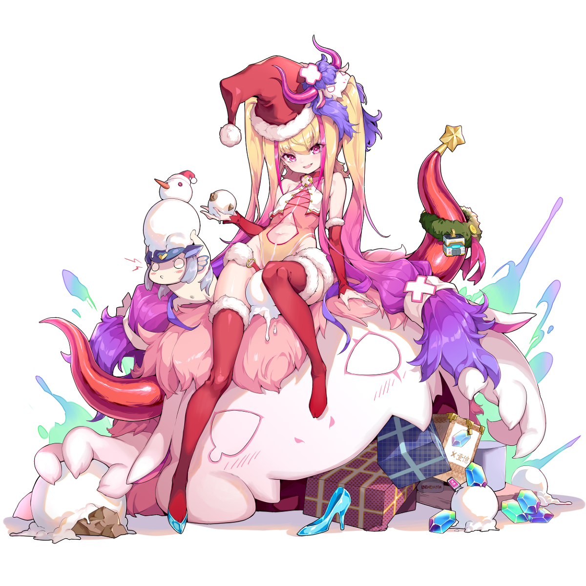 This is a pixiv picture whose title is 方舟指令贝西摩斯圣诞节皮肤.