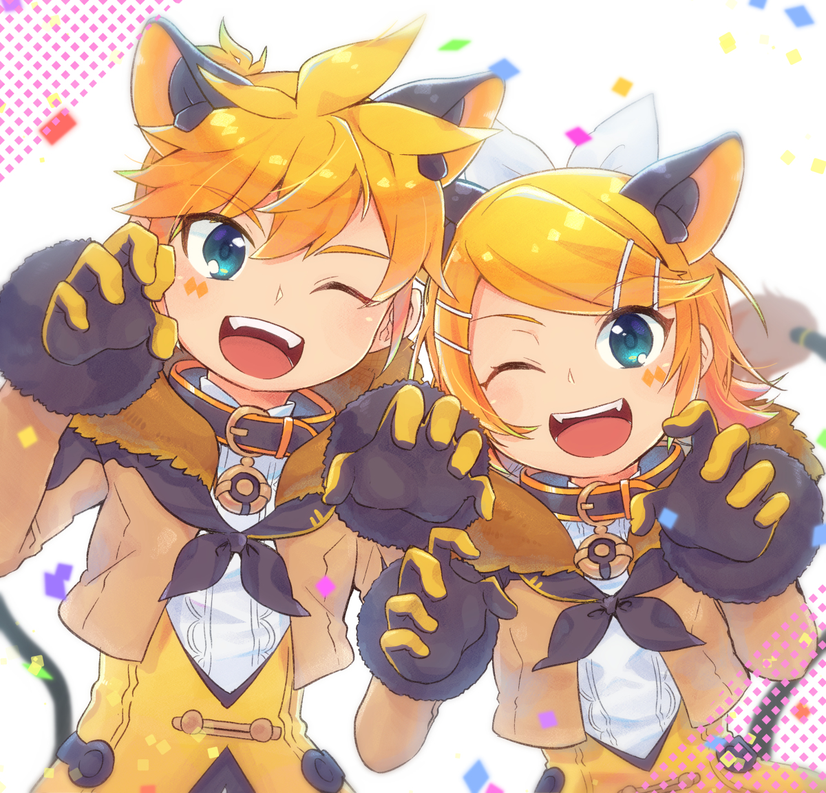 This is a pixiv picture whose title is がおみねちゃん＋鏡音中心ツイッターらくがき.