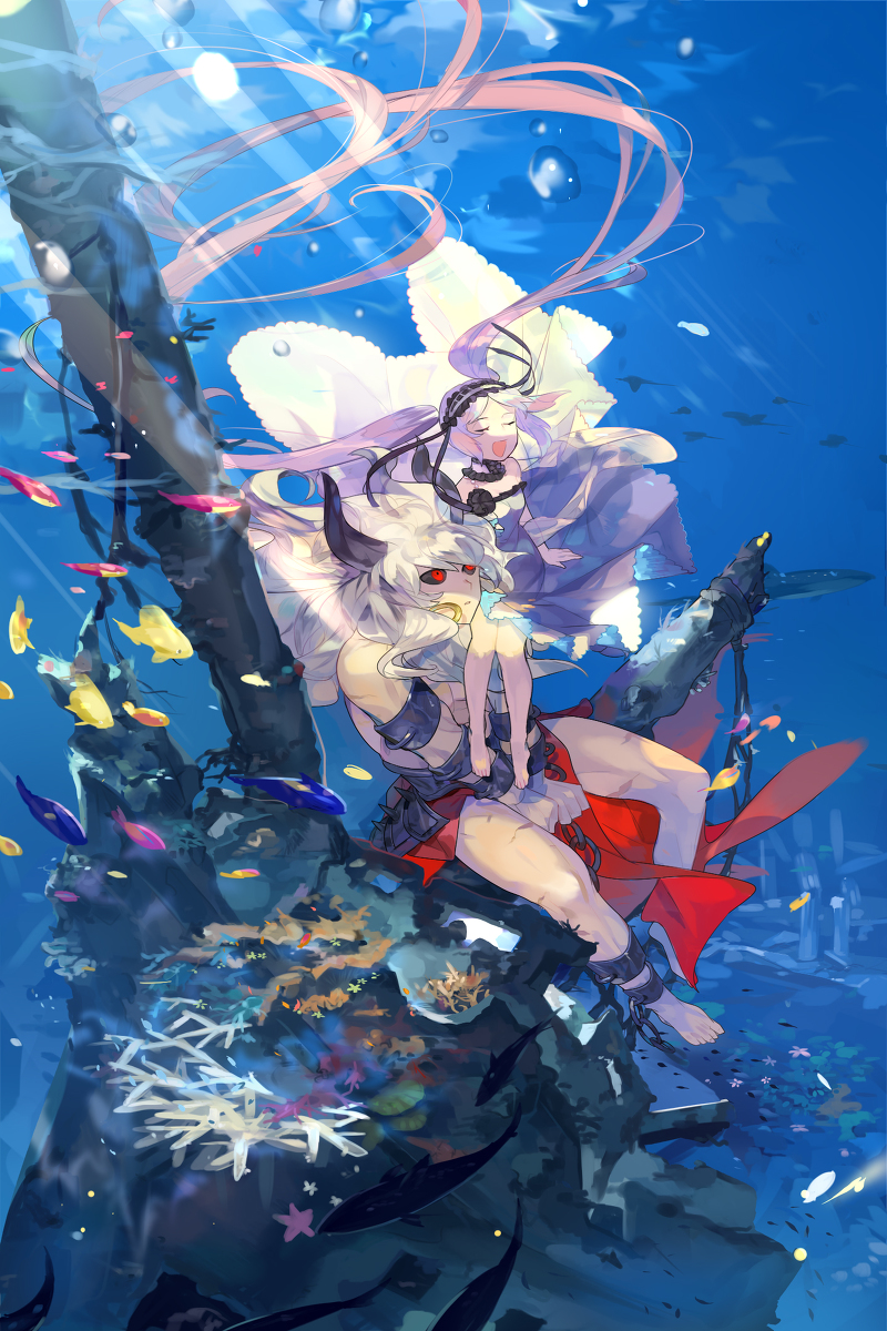 This is a pixiv picture whose title is 海底の歌.