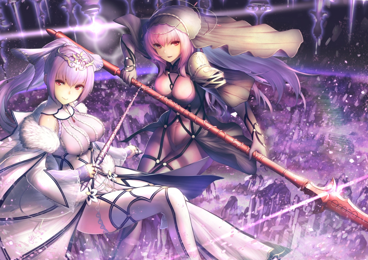 This is a pixiv picture whose title is 女王二人.