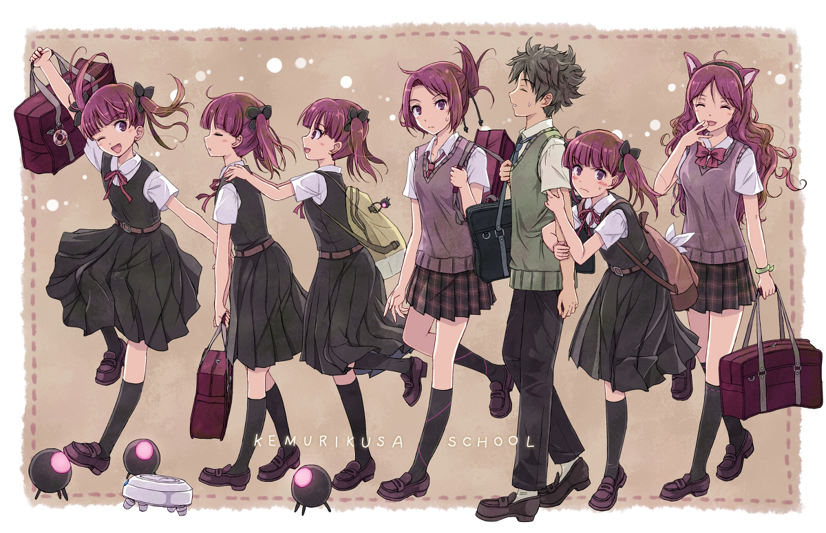 This is a pixiv picture whose title is 通学のケムリクサ.