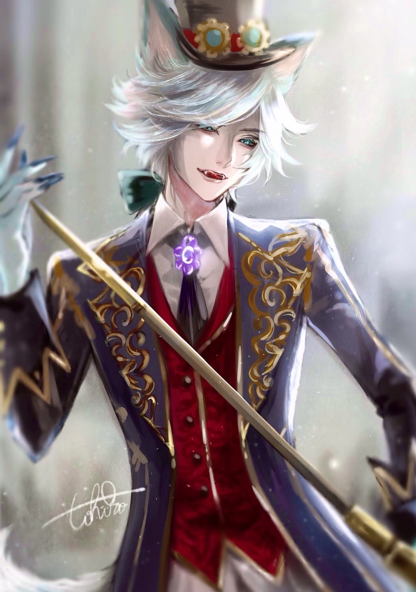 This is a pixiv picture whose title is 月下の紳士.