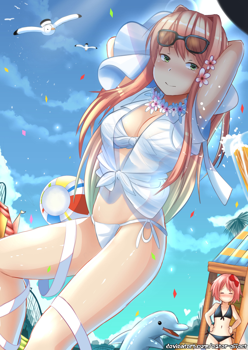 This is a pixiv picture whose title is Just Monika Summer 😎.