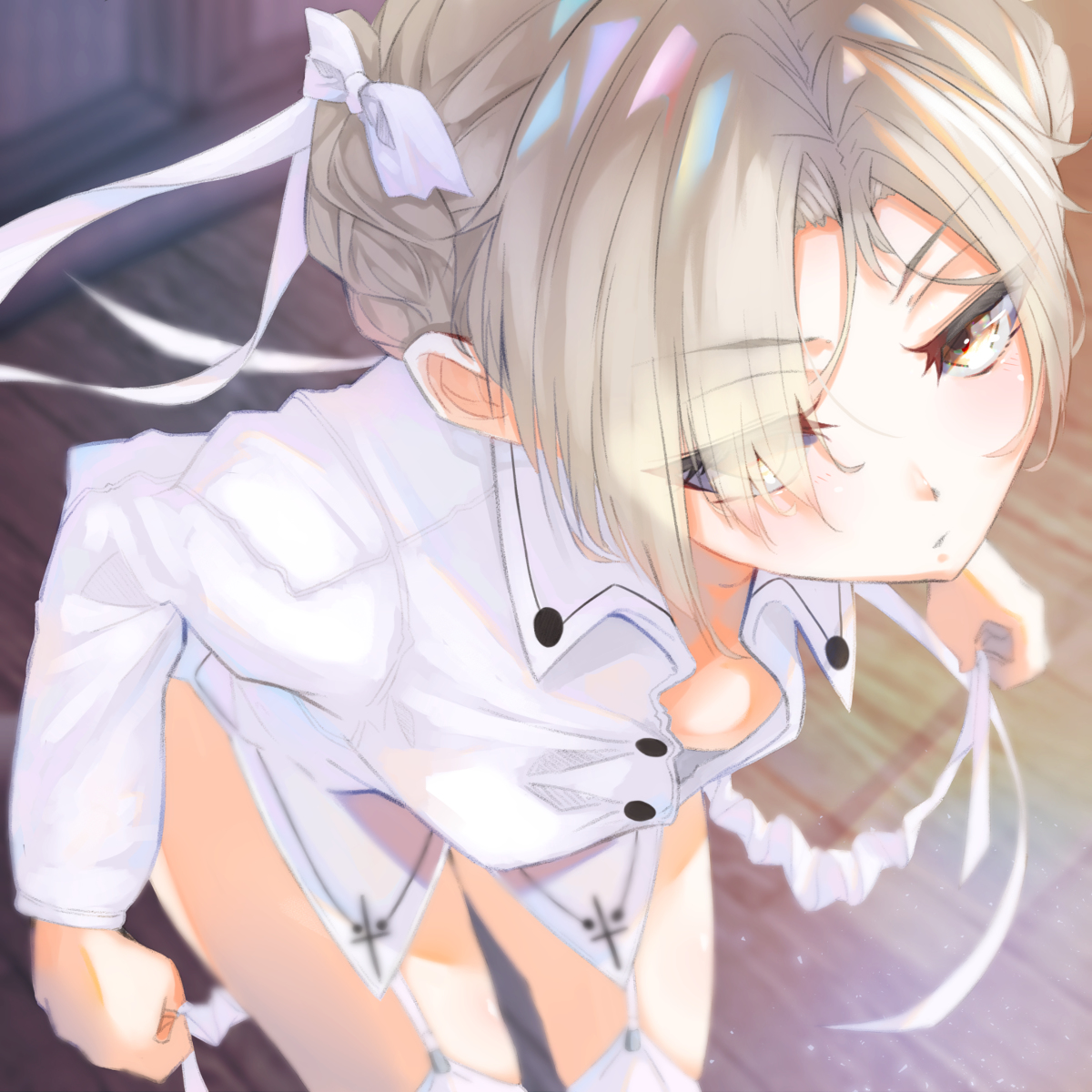 This is a pixiv picture whose title is 【アズールレーン】掃除されたいですか？【シェフィールド】.