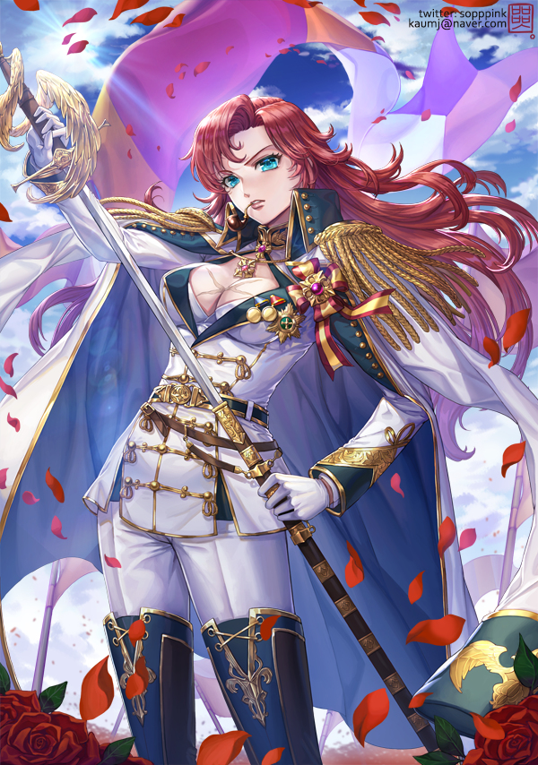 This is a pixiv picture whose title is 赤髪の姉貴ver.2019.