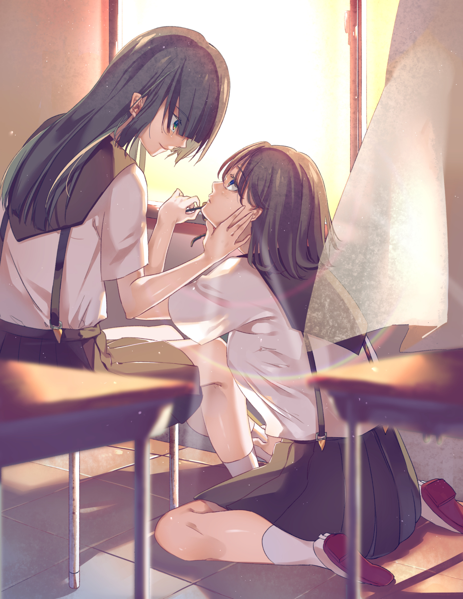 This is a pixiv picture whose title is 放課後二人で、.