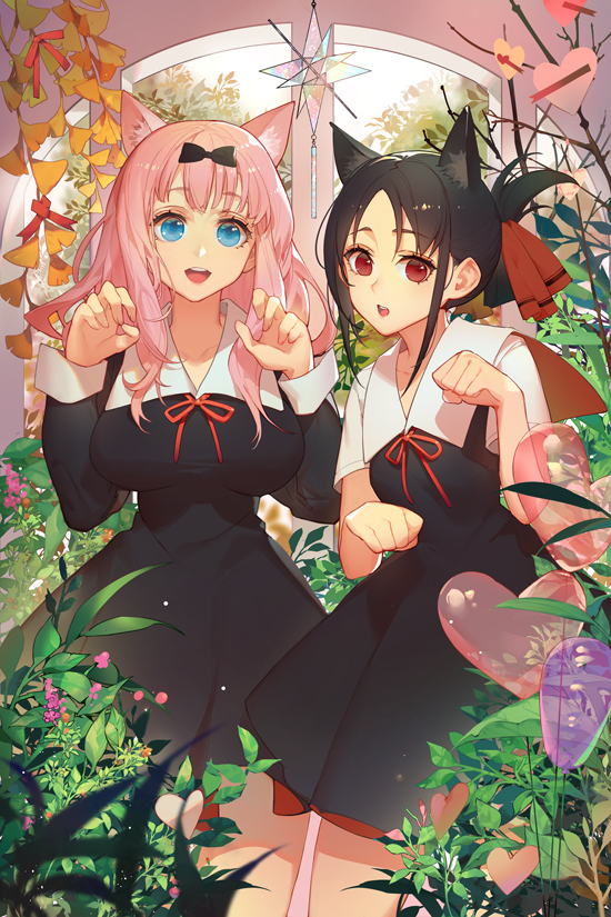 This is a pixiv picture whose title is Kaguya x Chika.