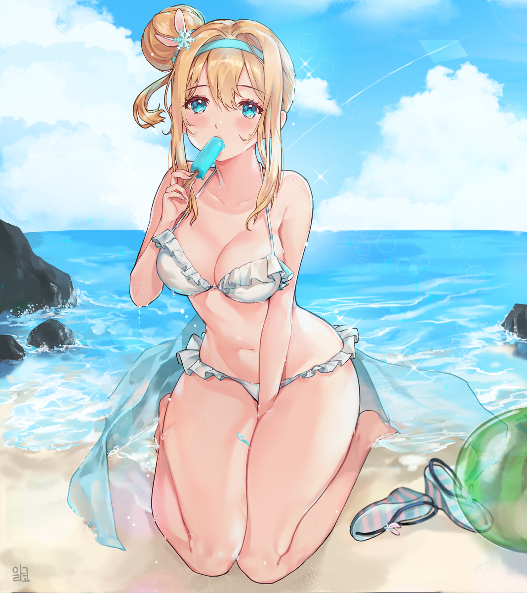 This is a pixiv picture whose title is スオミちゃんの夏.