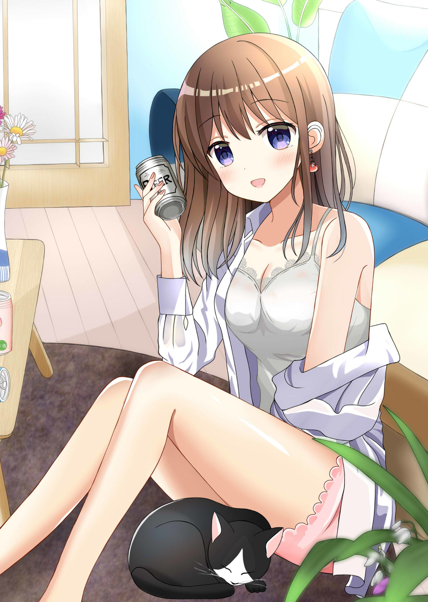 This is a pixiv picture whose title is 「もうすぐ一緒に飲めるね」.