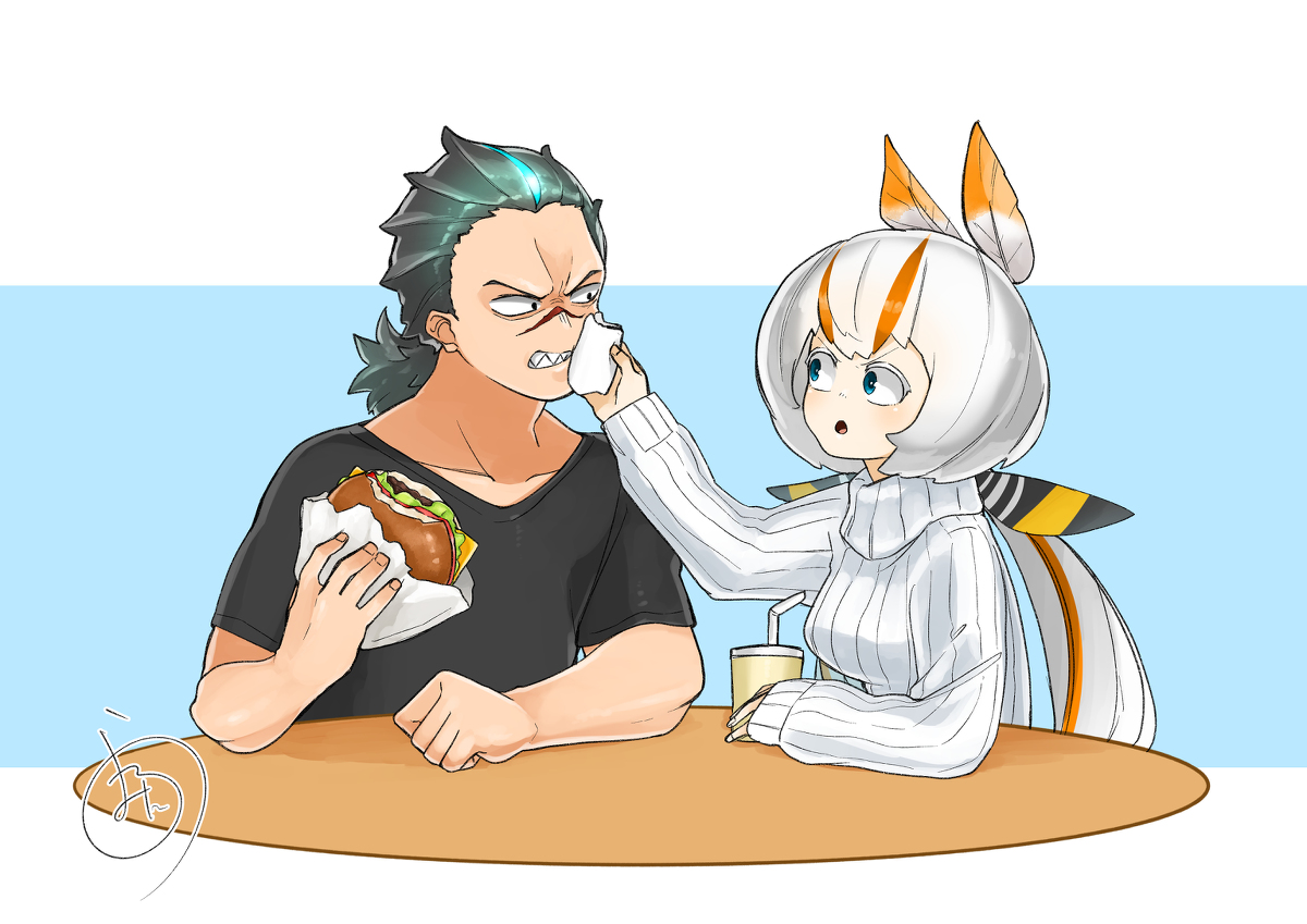 This is a pixiv picture whose title is ゴジ×モス.