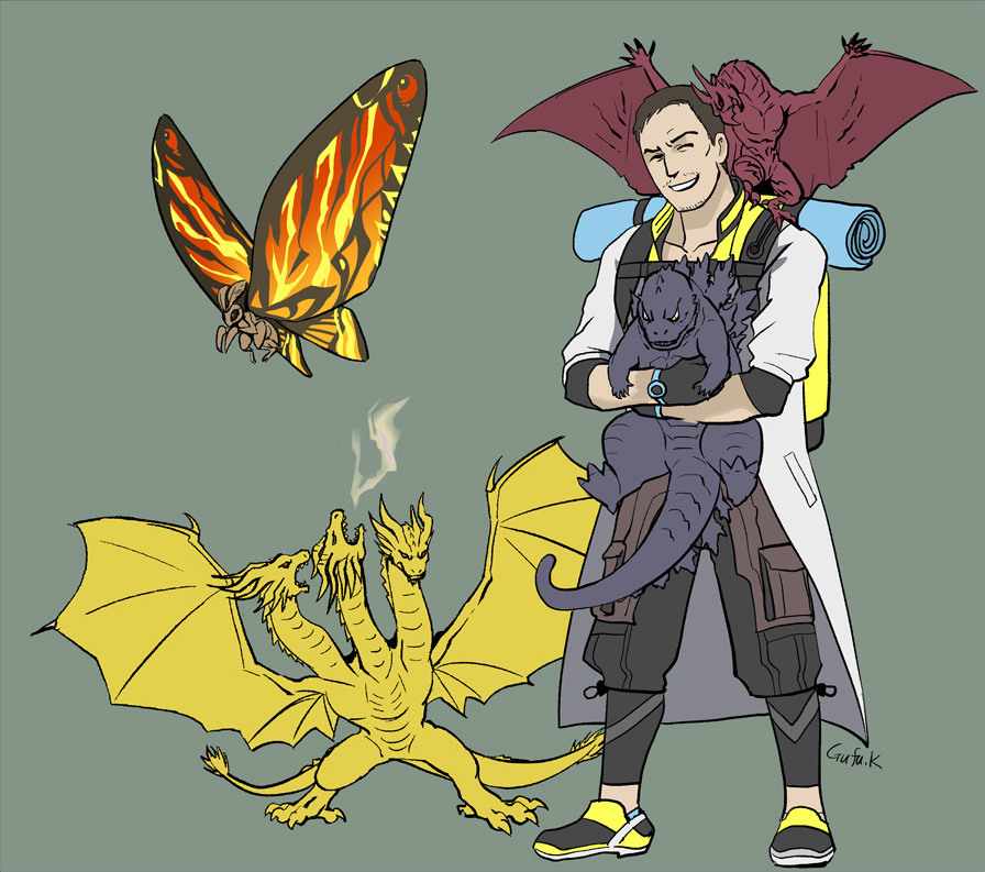 This is a pixiv picture whose title is ポケGOジラ.