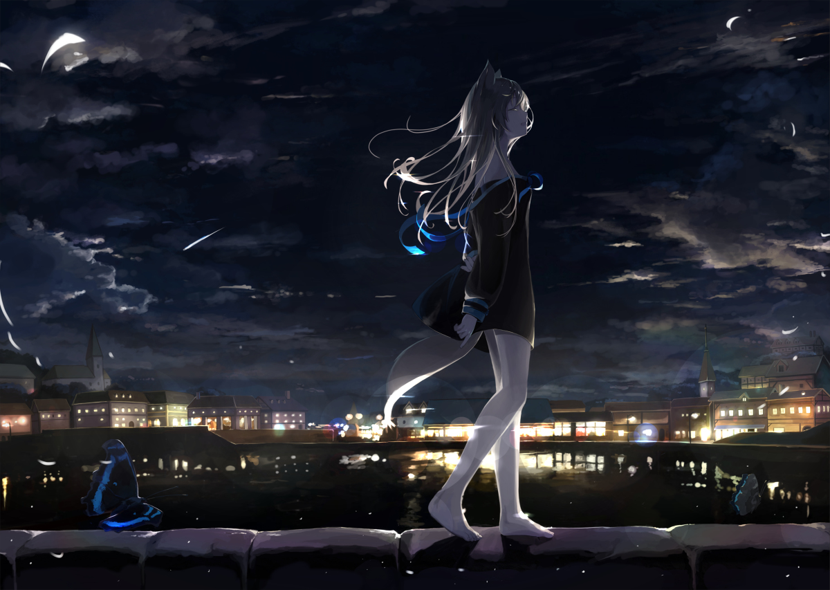 This is a pixiv picture whose title is 願いに背を向けて.