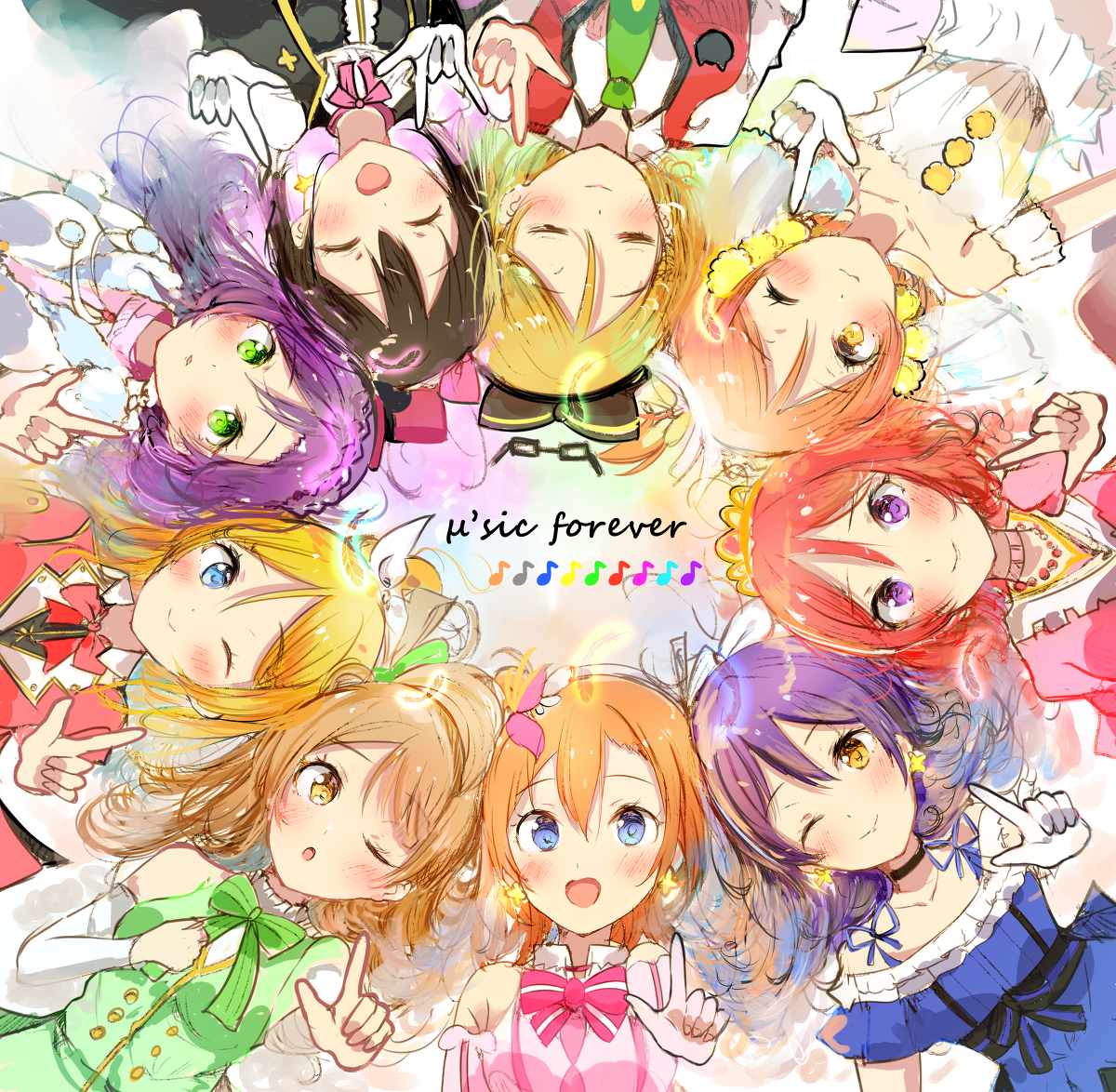 This is a pixiv picture whose title is μ’sic forever.