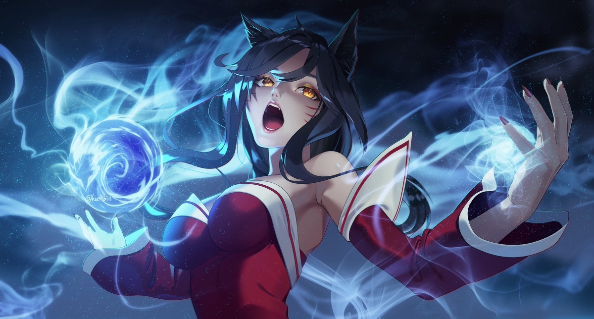 This is a pixiv picture whose title is ahri お久しぶりです.