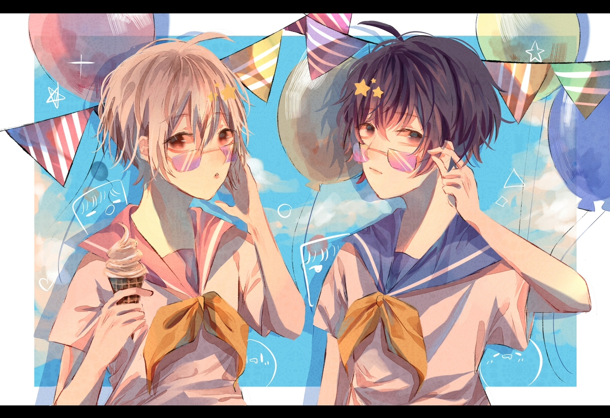 This is a pixiv picture whose title is 真夏のそらまふ大発生.