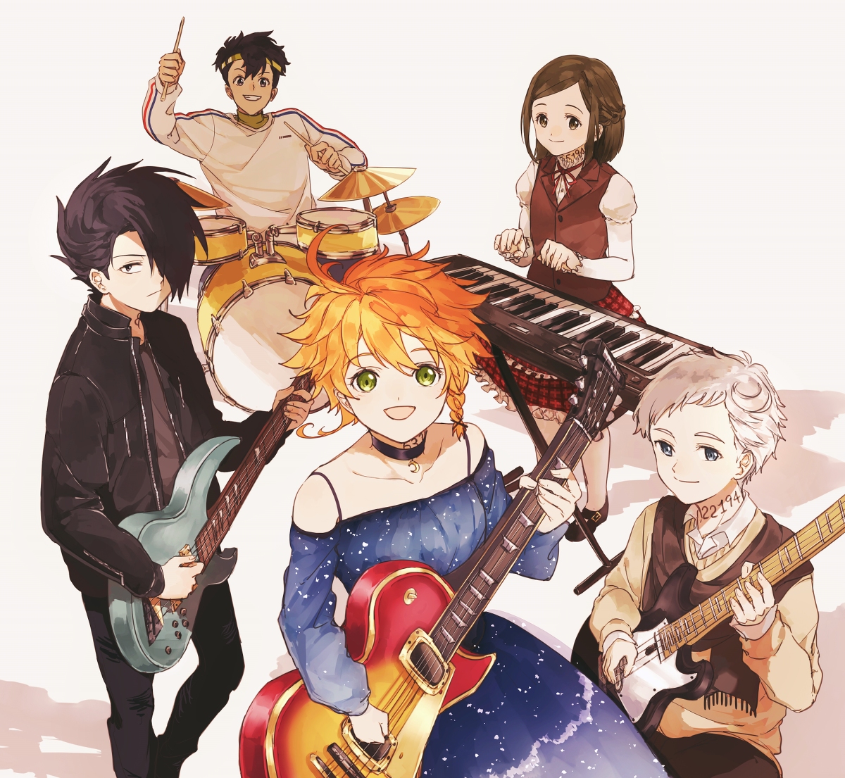 This is a pixiv picture whose title is 約ネバのバンド設定.