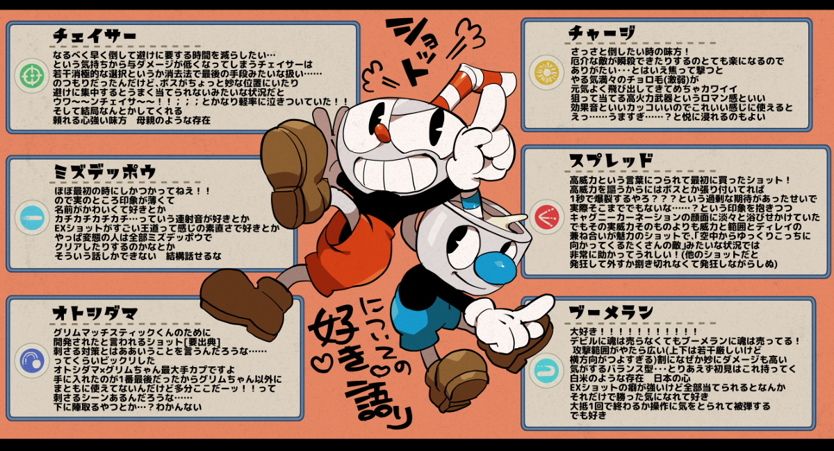 This is a pixiv picture whose title is Cupheadのまとめ.