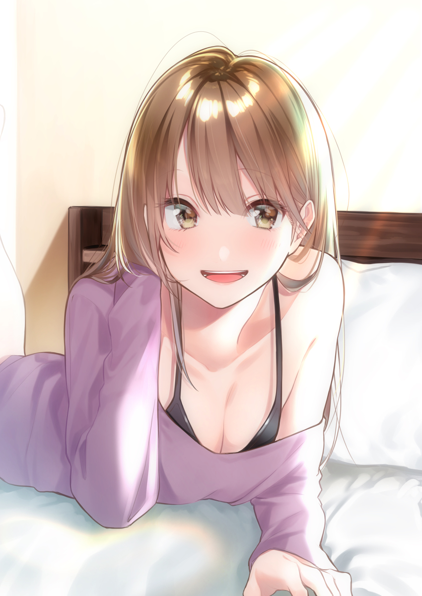 This is a pixiv picture whose title is 「おはよ、よく眠れた？」.