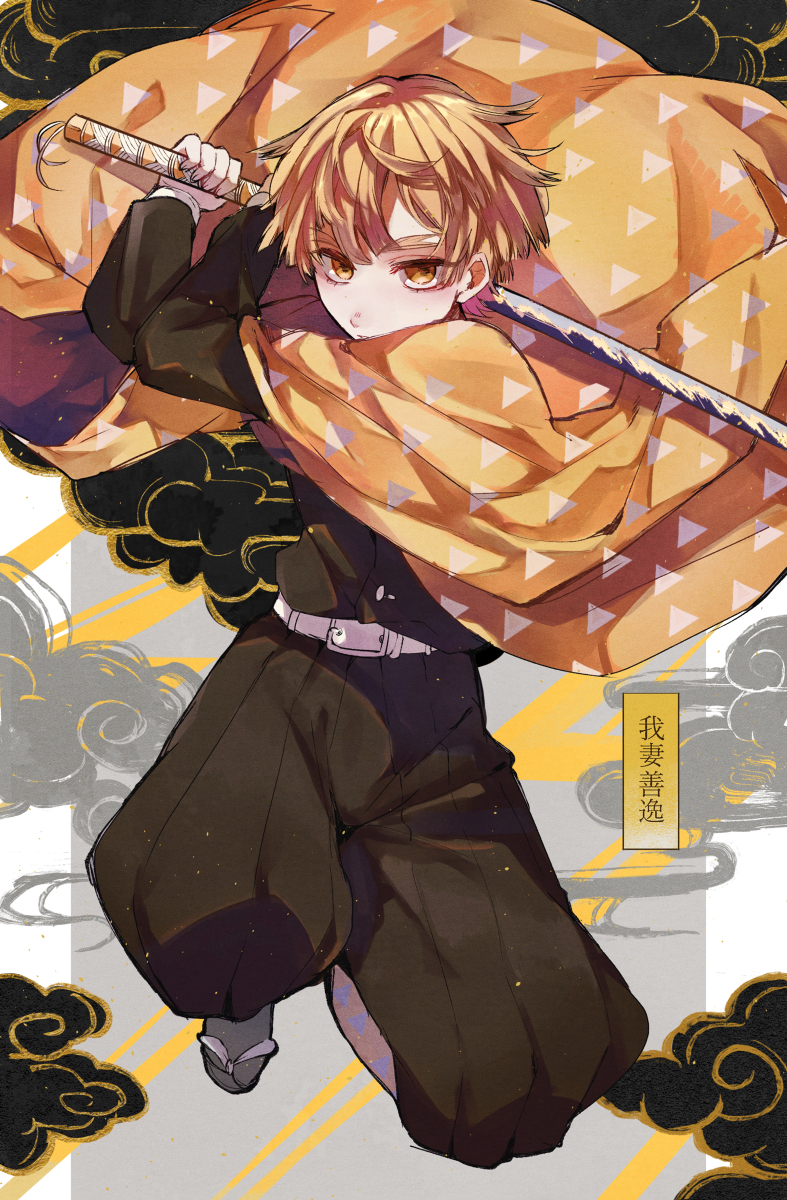 This is a pixiv picture whose title is 善逸.