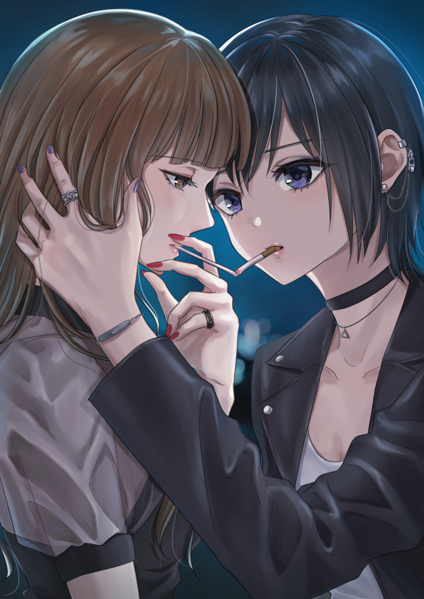 This is a pixiv picture whose title is シガーキス.
