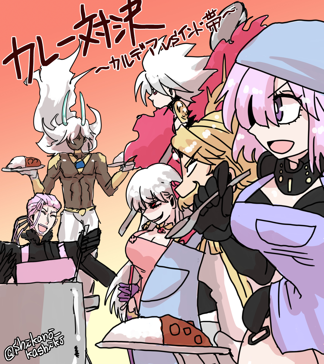 This is a pixiv picture whose title is インド帯ではカレー対決するんでしょ.