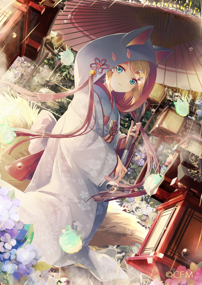 This is a pixiv picture whose title is 狐の嫁入り.