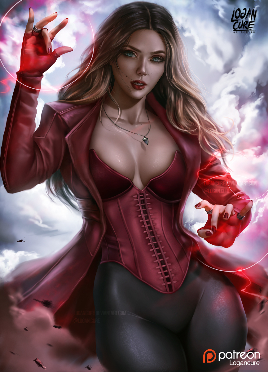 This is a pixiv picture whose title is Scarlet Witch (Elizabeth Olsen).