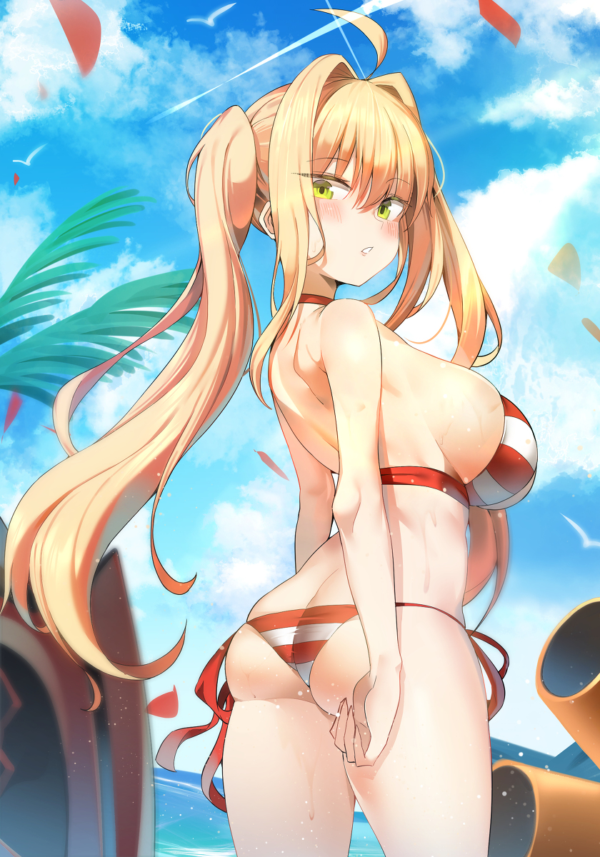 This is a pixiv picture whose title is 水着ネロ.