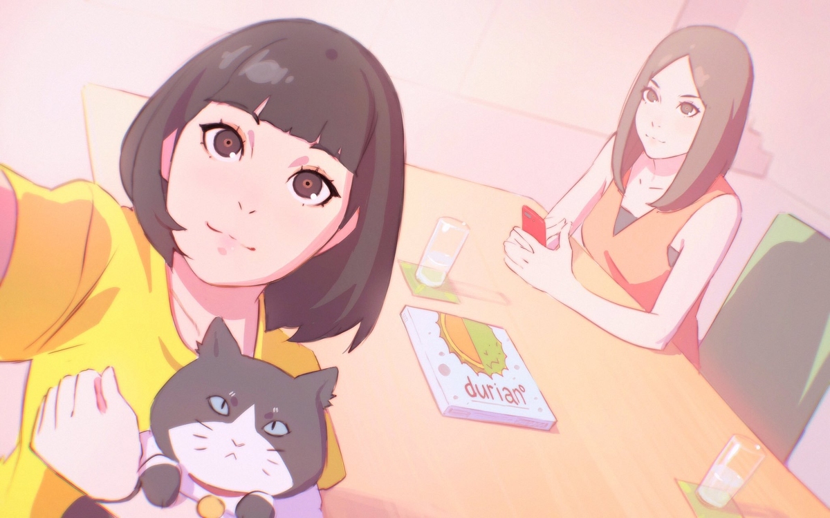 This is a pixiv picture whose title is akane's selfie.