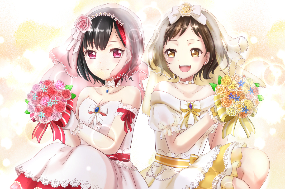This is a pixiv picture whose title is 放課後の花嫁たち.