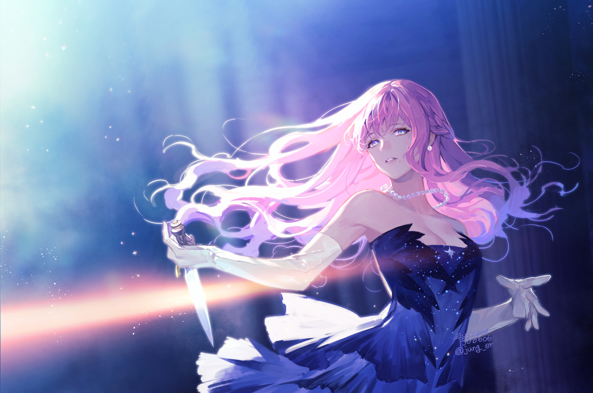 This is a pixiv picture whose title is the knight in disguise.
