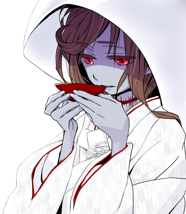 This is a pixiv picture whose title is 骸の花嫁.
