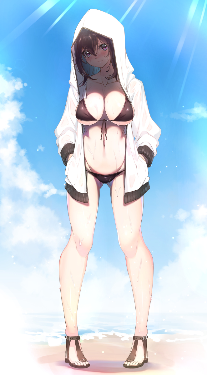 This is a pixiv picture whose title is パーカー！水着！ベストマッチ！！てきなやつ.
