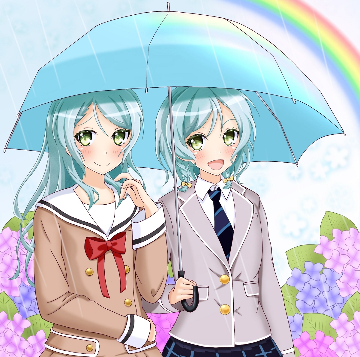 This is a pixiv picture whose title is さよひな(梅雨の季節).