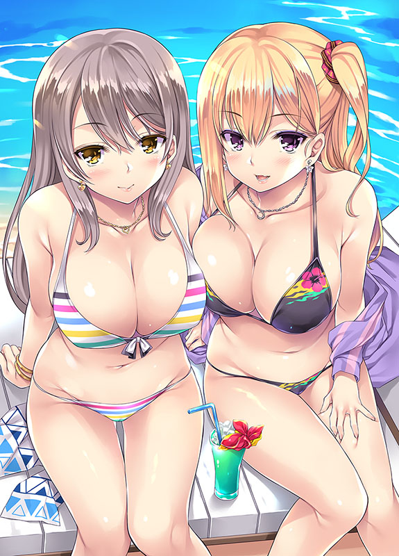 This is a pixiv picture whose title is 夏と海とギャル.