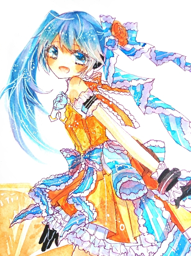 This is a pixiv picture whose title is 過去絵のミク.