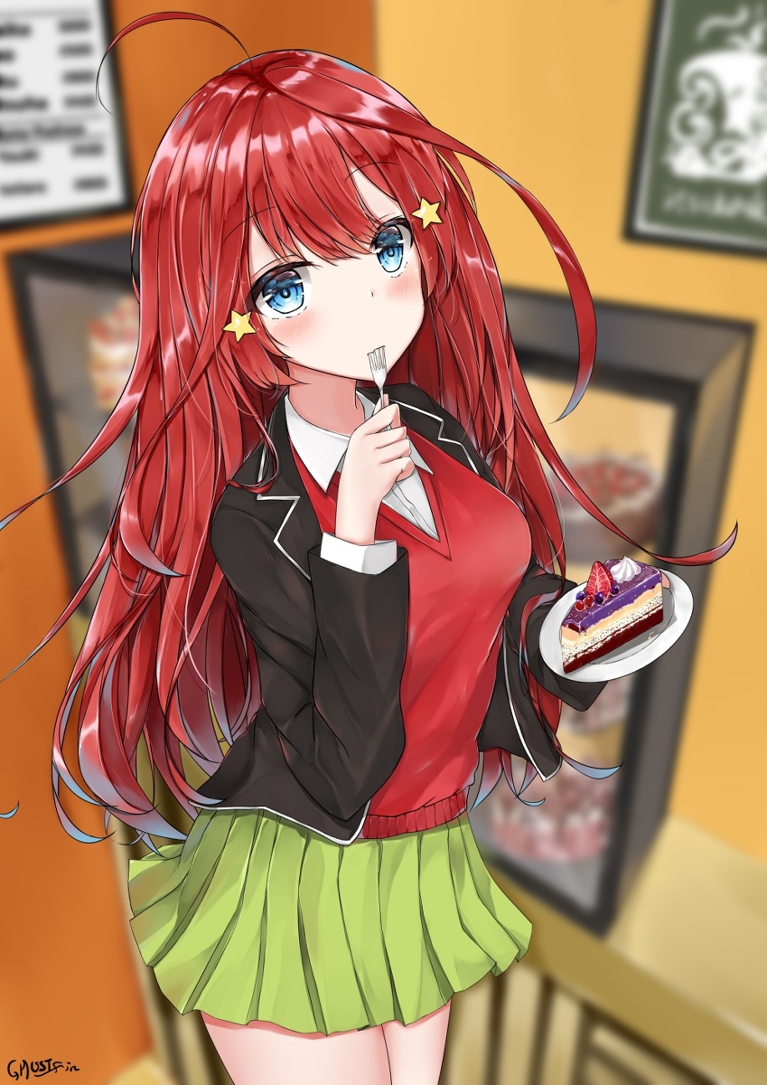 This is a pixiv picture whose title is ケーキ屋での五月.