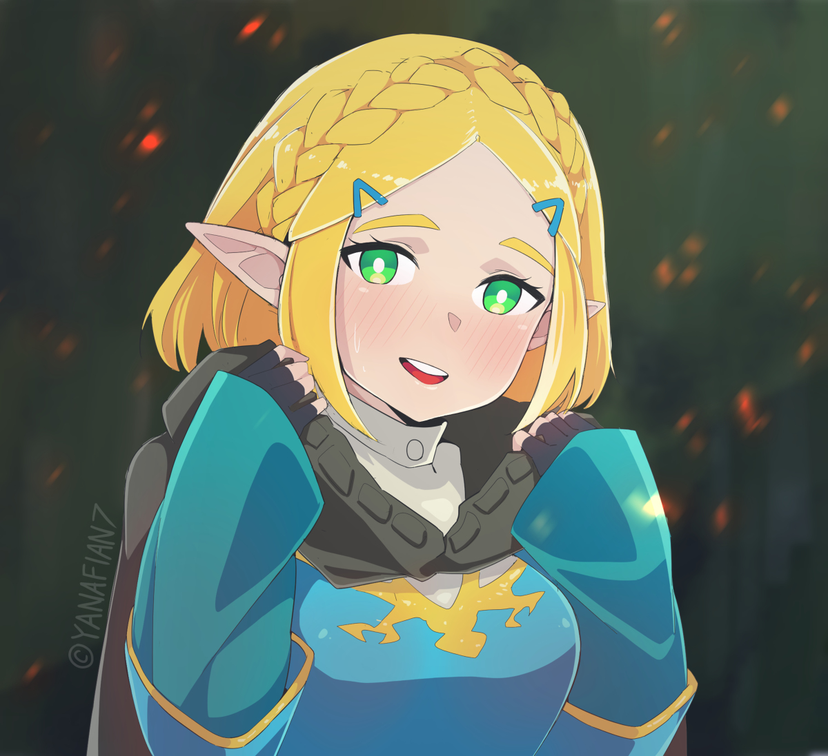 This is a pixiv picture whose title is 短い髪のゼルダ姫.