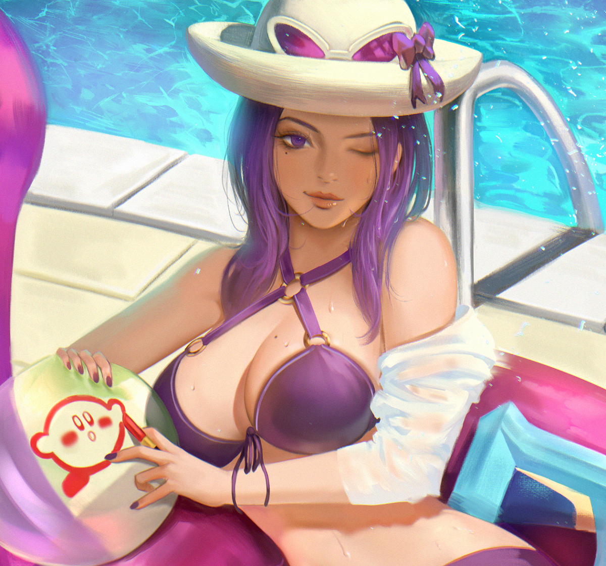 This is a pixiv picture whose title is pool party caitlyn fanart.