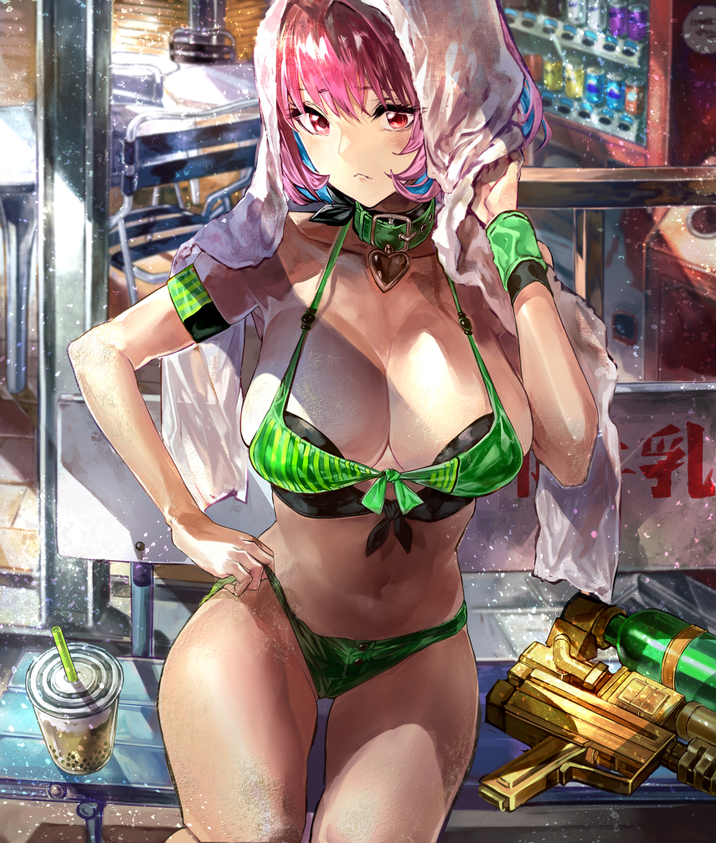 This is a pixiv picture whose title is 水着の仕事だ夢見りあむ.