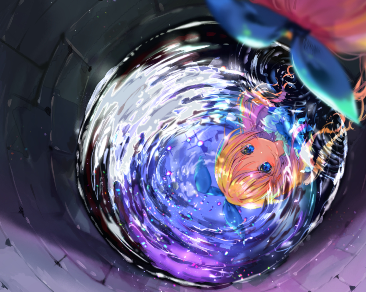This is a pixiv picture whose title is 井戸に映った星の影.