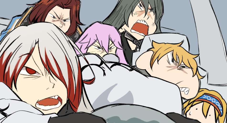 This is a pixiv picture whose title is 暗黒アンチャーター大追跡.