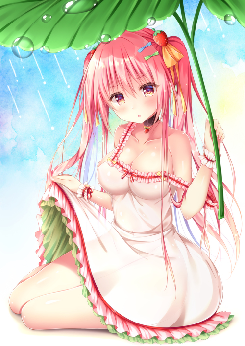 This is a pixiv picture whose title is 「雨だる～～～～っ」.